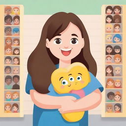 Create a fanfic cover featuring a teenage mother with personalized emojis