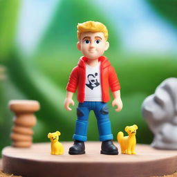 Create a miniature figure of Jake Paul, designed for a YouTube-themed zoo