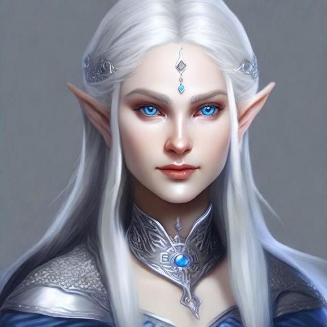 Create a detailed portrait of a female elf rune carver