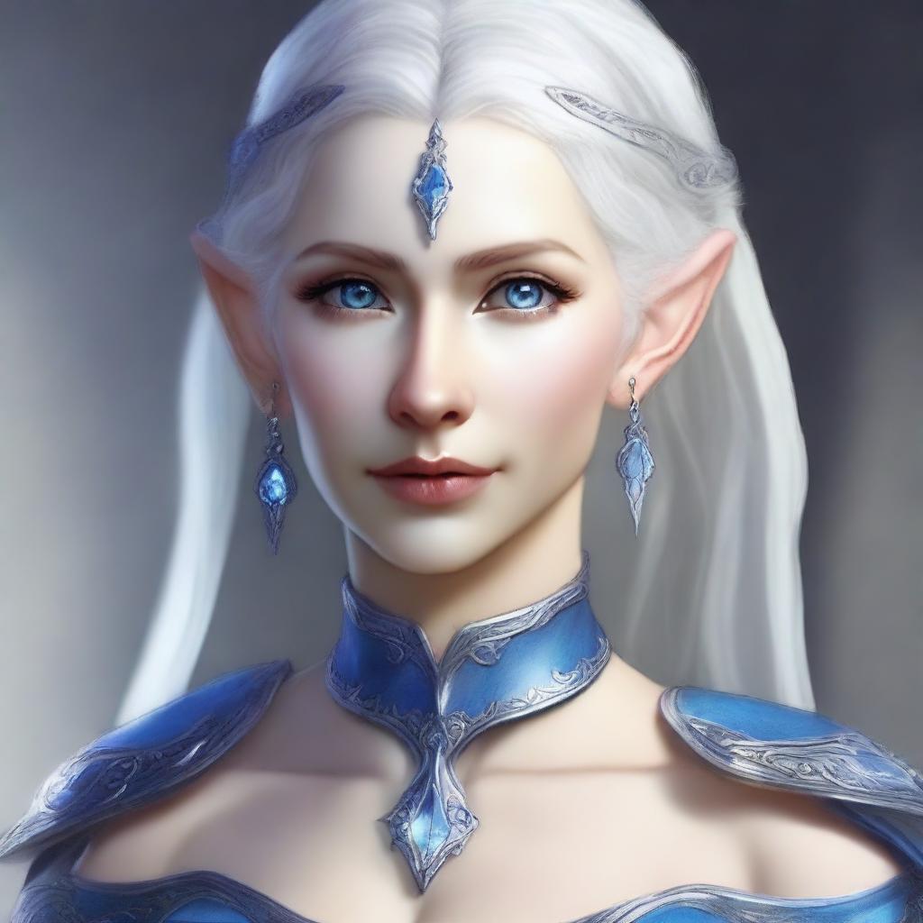 Create a detailed portrait of a female elf blade singer