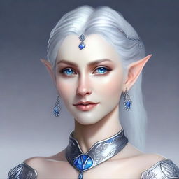 Create a detailed portrait of a female elf blade singer