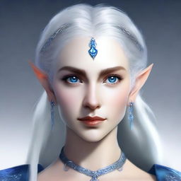 Create a detailed portrait of a female elf blade singer