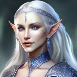 Create a detailed portrait of a female elf blade singer