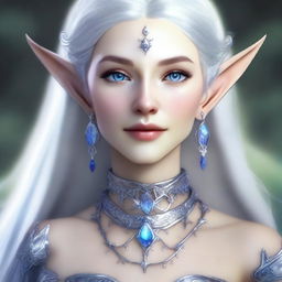 Create a detailed portrait of a female elf blade singer