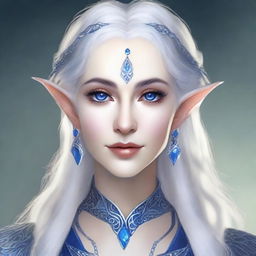 Create a detailed portrait of a female elf blade singer