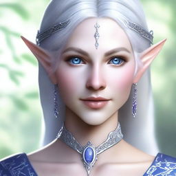 Create a detailed portrait of a female elf blade singer