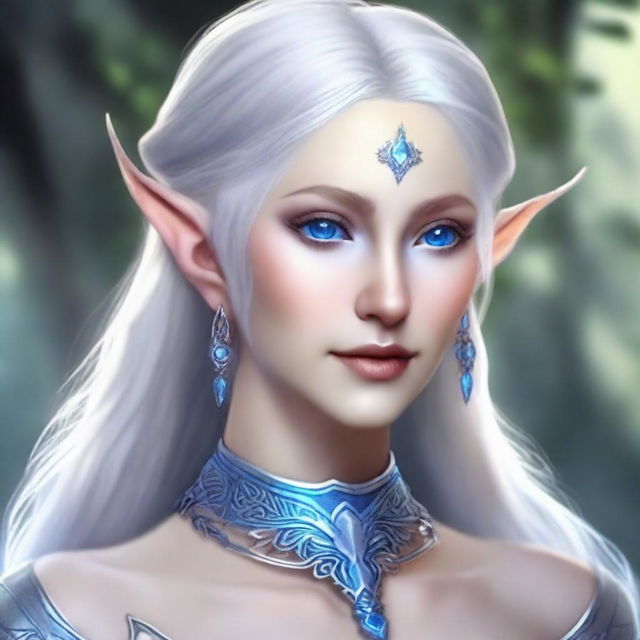 Create a detailed portrait of a female elf blade singer