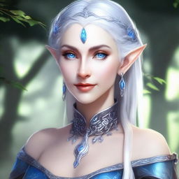 Create a detailed portrait of a female elf blade singer