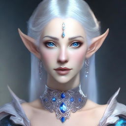 Create a detailed portrait of a female elf blade singer