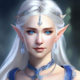 Create a detailed portrait of a female elf blade singer