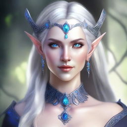 Create a detailed portrait of a female elf blade singer