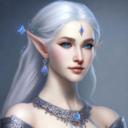 Create a detailed portrait of a female elf blade singer