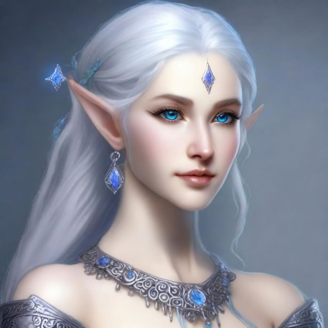 Create a detailed portrait of a female elf blade singer