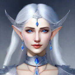 Create a detailed portrait of a female elf blade singer