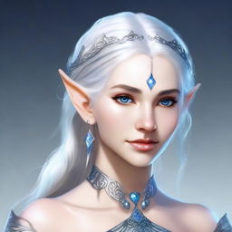 Create a detailed portrait of a female elf blade singer