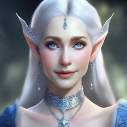 Create a detailed portrait of a female elf blade singer