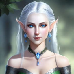 Create a detailed portrait of a female elf blade singer