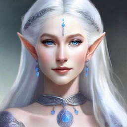 Create a detailed portrait of a female elf blade singer