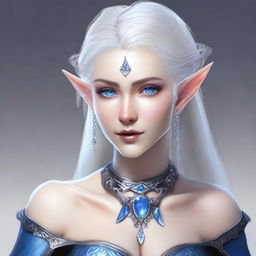 Create a detailed portrait of a female elf blade singer