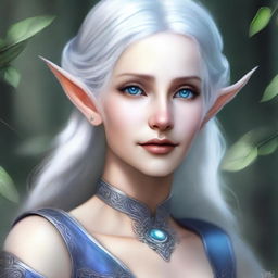 Create a detailed portrait of a female elf blade singer