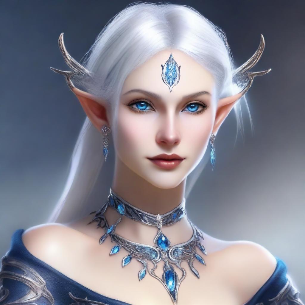 Create a detailed portrait of a female elf blade singer