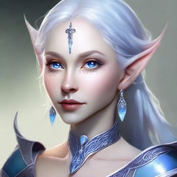 Create a detailed portrait of a female elf blade singer