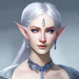 Create a detailed portrait of a female elf blade singer