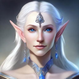 Create a detailed portrait of a female elf blade singer