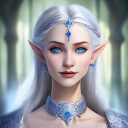 Create a detailed portrait of a female elf blade singer