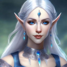 Create a detailed portrait of a female elf blade singer