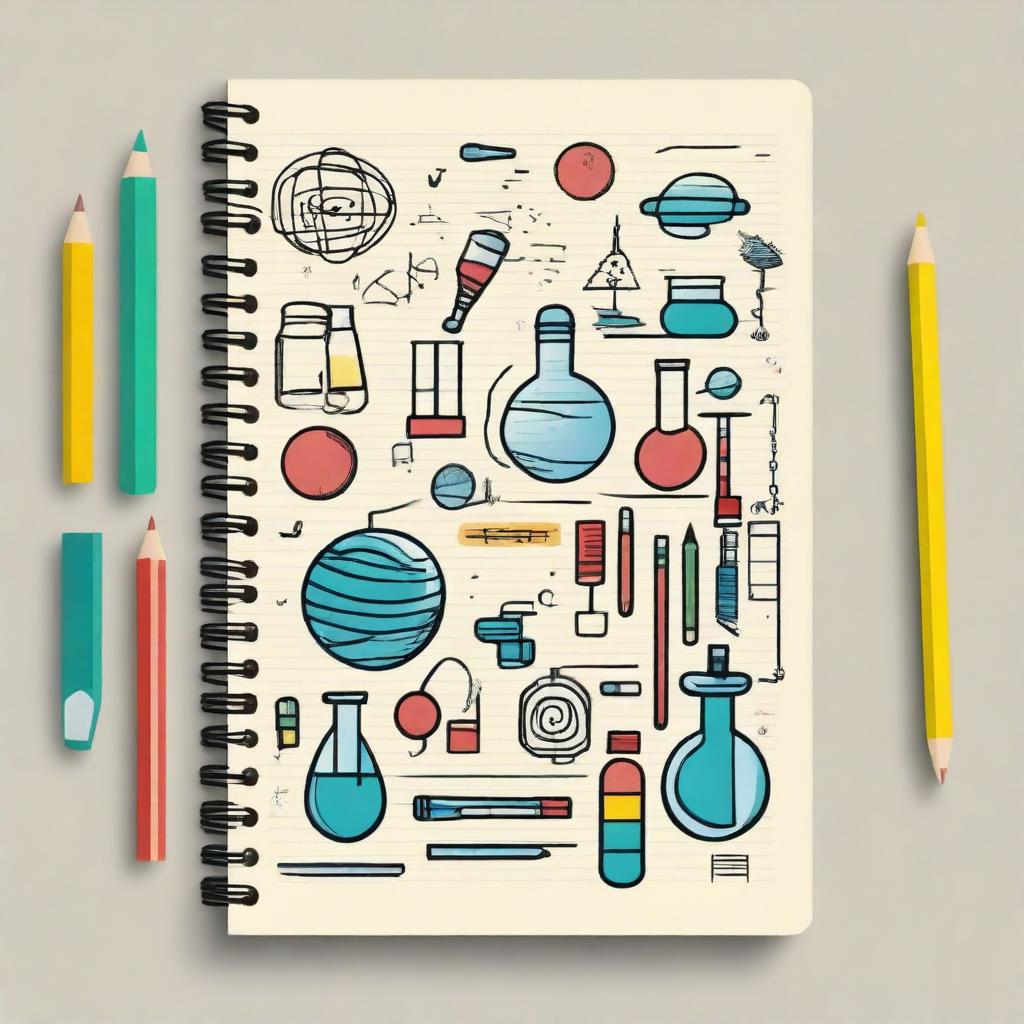 Create a notebook cover with an interdisciplinary theme