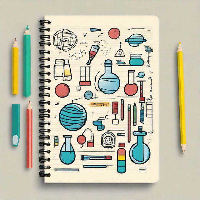 Create a notebook cover with an interdisciplinary theme