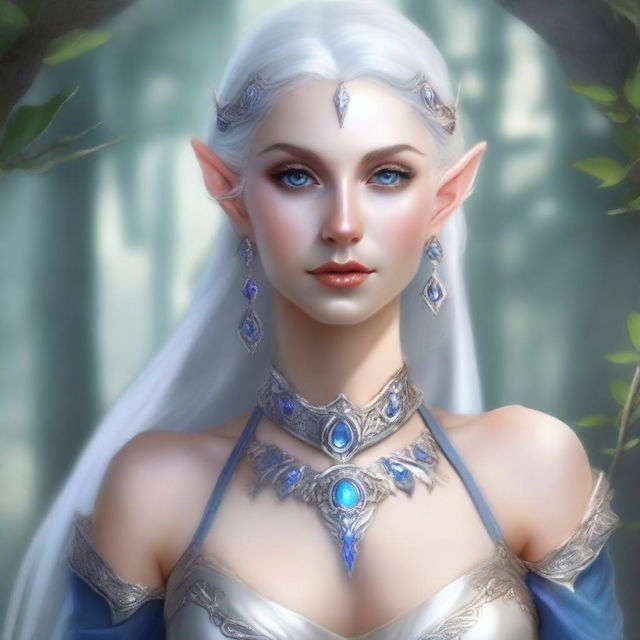 Create a detailed portrait of a female elf blade singer