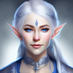 Create a detailed portrait of a female elf blade singer