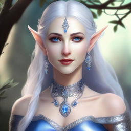 Create a detailed portrait of a female elf blade singer