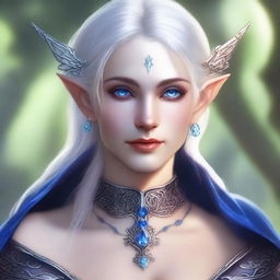 Create a detailed portrait of a female elf blade singer