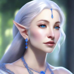 Create a detailed portrait of a female elf blade singer