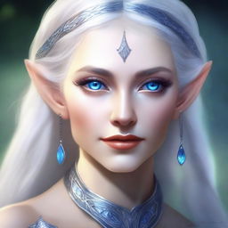 Create a detailed portrait of a female elf blade singer