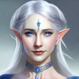 Create a detailed portrait of a female elf blade singer