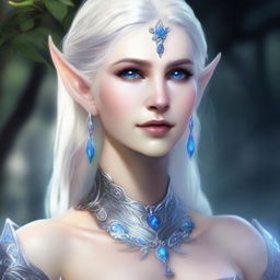 Create a detailed portrait of a female elf blade singer