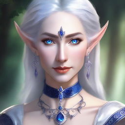 Create a detailed portrait of a female elf blade singer