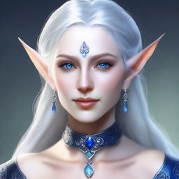 Create a detailed portrait of a female elf blade singer