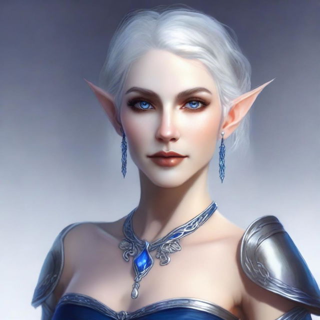 Create a detailed portrait of a female elf blade singer