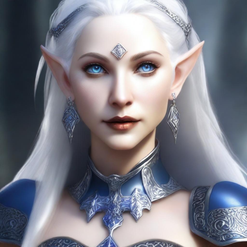 Create a detailed portrait of a female elf blade singer