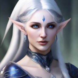 Create a detailed portrait of a female elf blade singer