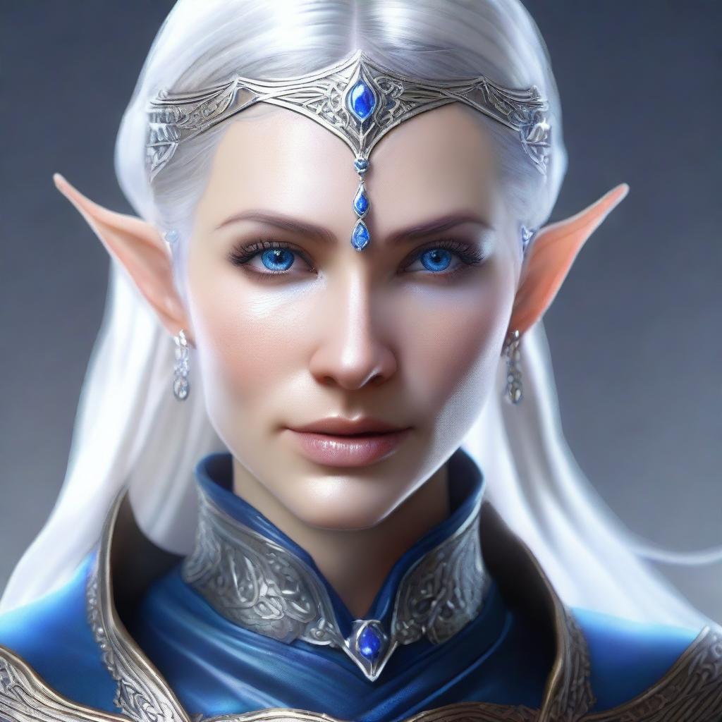 Create a detailed portrait of a female elf blade singer