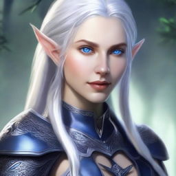 Create a detailed portrait of a female elf blade singer