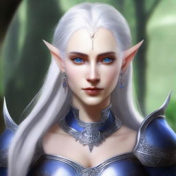 Create a detailed portrait of a female elf blade singer