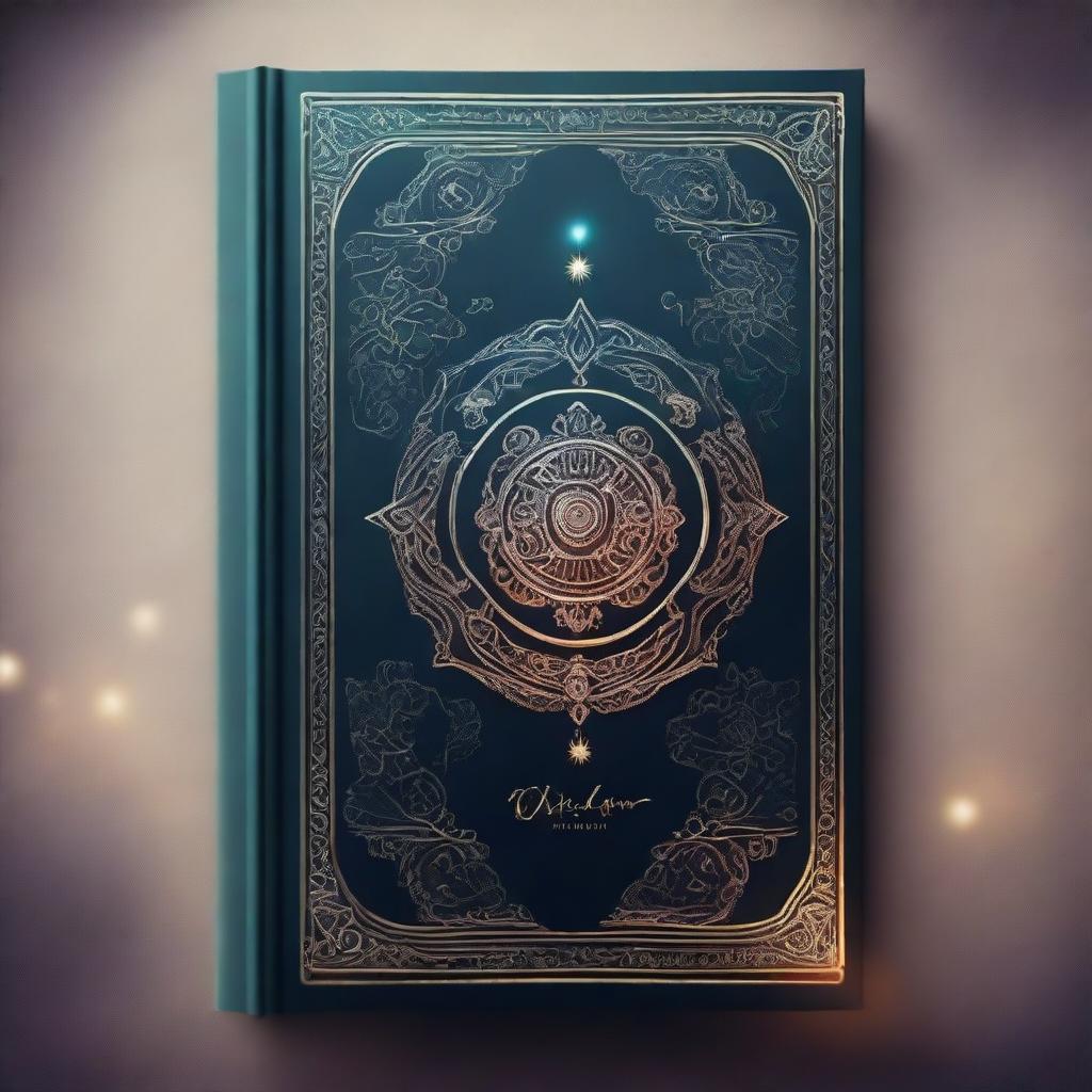 A book cover that looks like a magical book, featuring intricate designs, glowing runes, and an aura of enchantment