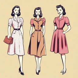 Create an illustration of a character inspired by 1940s art style